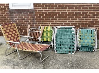 Vintage Aluminum Lawn Chairs Including Chaise Lounges