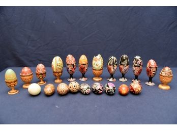 Czechoslovakian Wooden Decorative Eggs