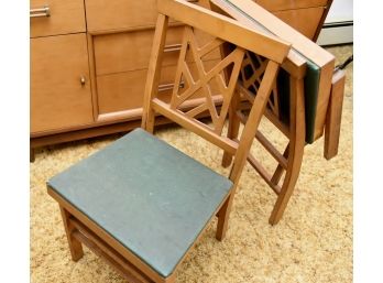 2 Vintage Honey Maple Folding Chairs