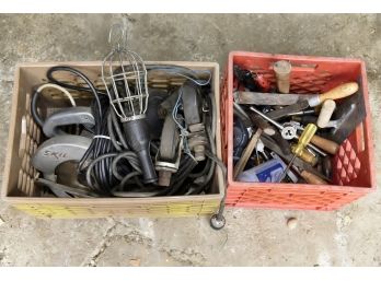 2 Crates Of Tools In Garage