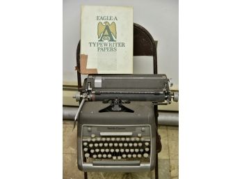 Smith Corona Typewriter With Paper