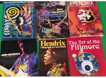 6 Jimi Hendix Books Featuring Fillmore Book