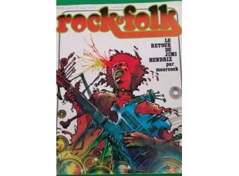 1975 French Rock And Folk Magazine Featuring Jimi Hendrix