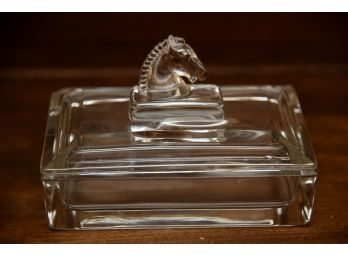 1930's Heisey Glass Horsehead Figural Cigarette Box