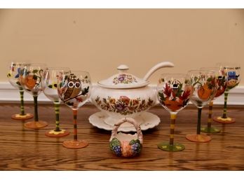 Thanksgiving Glasses And Fall Soup Tureen