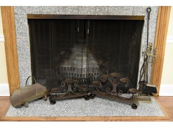 Brass And Copper Fireplace Mantle Accessories