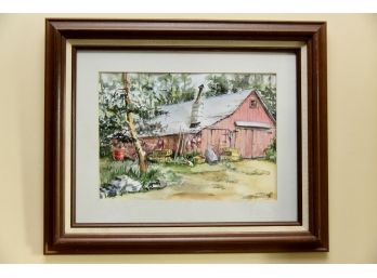 17'x14' Signed Watercolor Barn