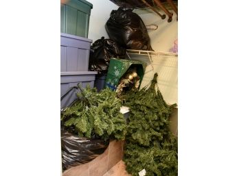 Closet Full Of Christmas Decor Including New 8' Pre Lit Christmas Tree