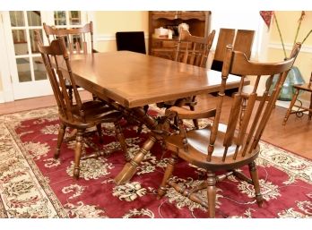Early American Rock Maple Temple Stewart Dining Room Table And Chairs
