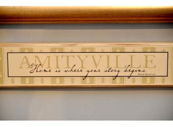 Wood 'Amityville' Wall Plaque 23'x5'