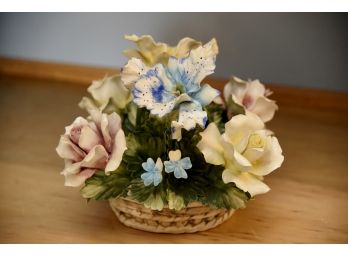 Vintage Capodimonte Porcelain Floral Arrangement Hand Painted From Italy