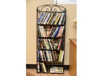 DVD Collection With Wrought Iron Shelf- Mostly Kids Titles
