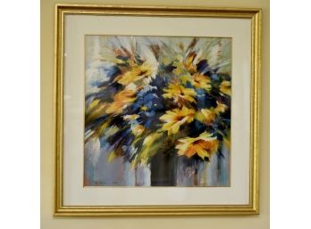 Signed And Framed Limited Edition Floral Watercolor- 34'x34'