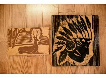 Carved Woodblock Printing  Plaques