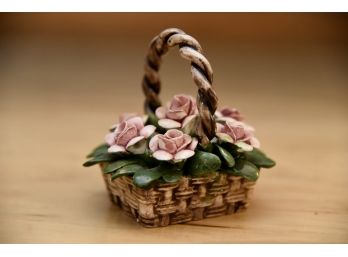 Small Capodimonte Porcelain Floral Arrangement Hand Painted From Italy