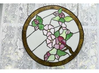 16' Round Hanging Stained Glass Panel