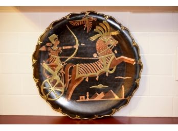 Egyptian Themed Copper Relief Plate-15' Diameter