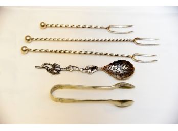 Set Of 5 Small Silver Demi Serving Pieces