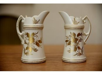 2 Mini Porcelain Pitchers