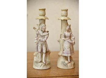 Victorian Ceramic Candle Sticks