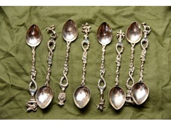 Grouping Of Silverplate Spoons With Horses On Top