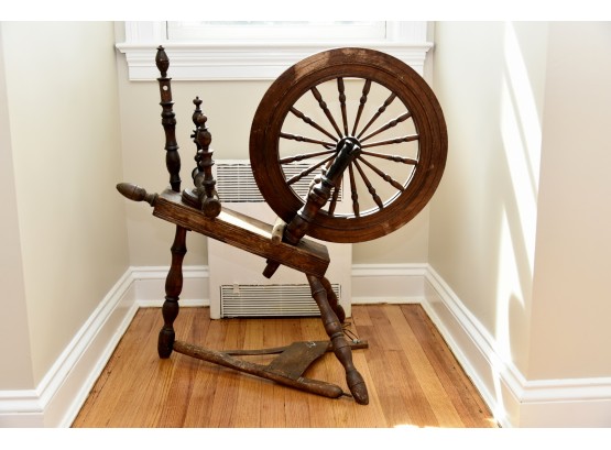 Incredible Antique 19th Century Flax Spinning Wheel