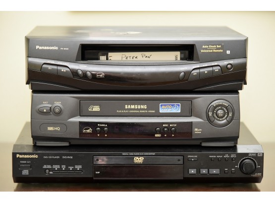Panisonic Dvd Player And 2 VCR's