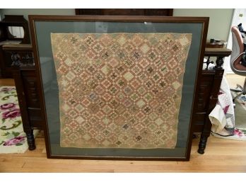 Large Framed 19th Century Quilt- 43'x41'