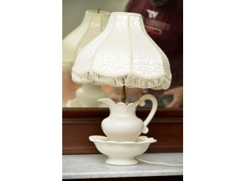 Vintage Water Pitcher Wash Bowl Basin Table Lamp