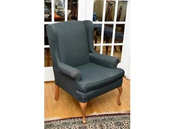 Formal Blue Wingback Side Chair