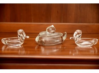 Antique Glass Duck Grouping