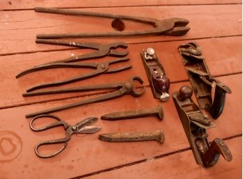 Vintage Blacksmith Tools And Wood Planes
