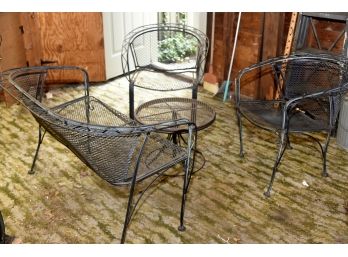 Vintage Wrought Iron Outdoor Seating Area