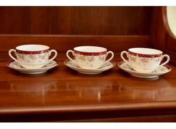 3 Imperial Crown Cup And Saucers