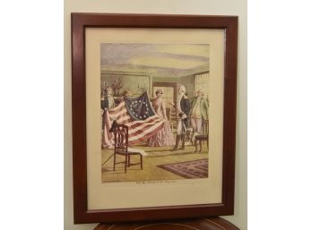 Vintage Betsy Ross Framed Picture 12'x15'