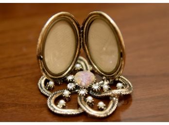Gorgeous Petite Picture Frame With Opal And Rhinestones