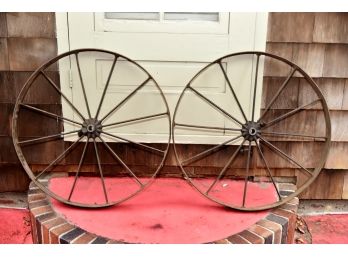 2 Antique Wagon Carriage Buggy Wheels 28' Diameter HEAVY