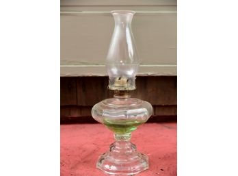 Vintage Clear Glass Oil Hurricane Lamp
