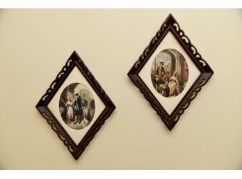 Victorian Diamond Shaped Frame Pictures 14'x19'