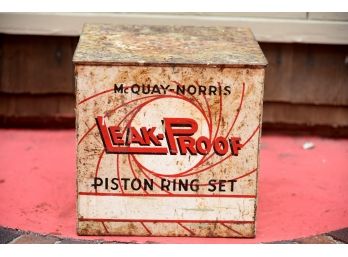 McQuay Norris Leak Proof Piston Ring Metal Box Stool Advertising