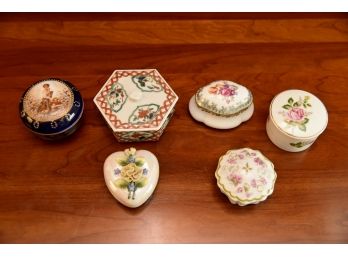Collection Of Antique Porcelain Trinket Boxes