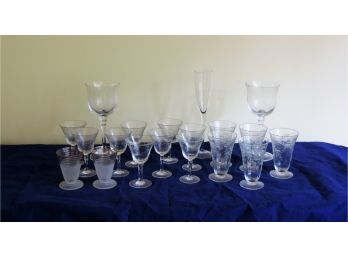 Etched Glassware Lot
