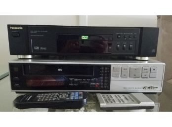 Panisonic DVD And Quasar VHS Players With Remotes