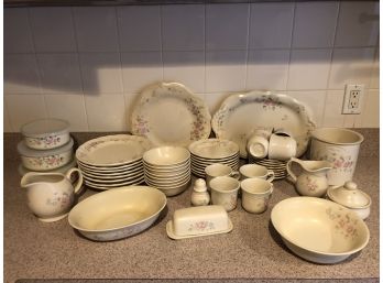 Pfaltzgraff Service For Eight With Serving Platters And Enamel Bowls