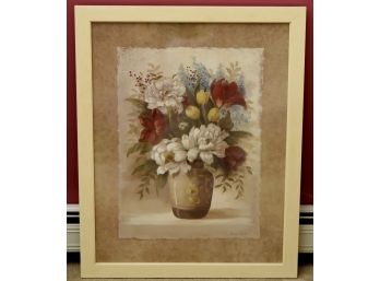 Framed Peonies Flower Print By Vivian Flasch 25'x31'