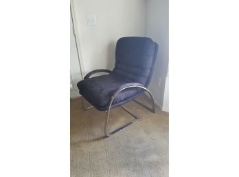 Chrome Base And Upholstered MCM Side Chair