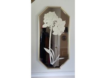 Oblong Etched Floral Wall Mirror 18.5'x37'