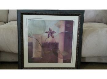 Signed Floral Abstract Framed Print 28'x28'