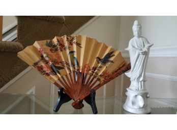 Japanese Geisha And Fan