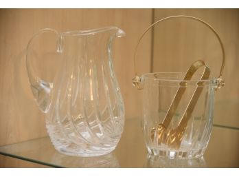 Glass Pitcher And Ice Bucket